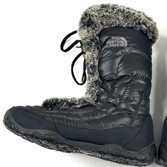 The North Face Appy Women's Winter Boots Black Quilted Puffer Goose Down Size 7 - Picture 8 of 14